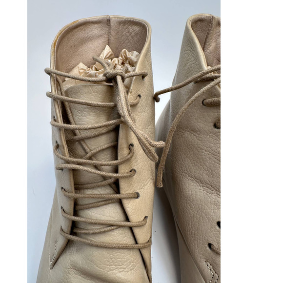 Marsèll Womens Light Taupe Stone Ankle Booties Lace Up Low Heel Flat Sz 40 / 10 - Picture 6 of 16